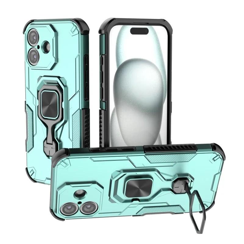 iPhone 17 PU Leather Wallet Phone Case with Metal Kickstand, Card Holder, Cash Pocket, Wrist Strap, Shockproof TPU Protective Cover & Screen Protector