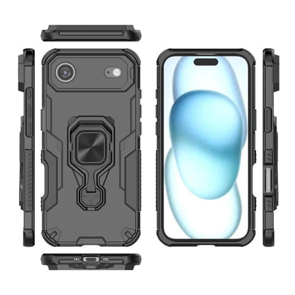 iPhone Air PU Leather Wallet Phone Case with Metal Kickstand, Card Holder, Cash Pocket, Wrist Strap, Shockproof TPU Protective Cover & Screen Protector