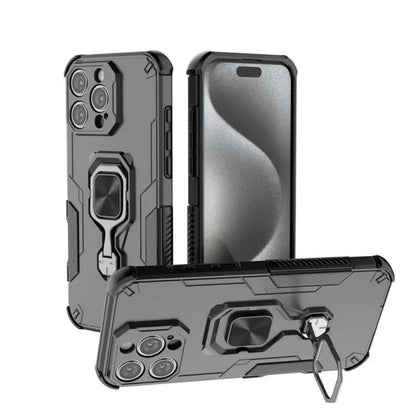 iPhone 16 Pro Max PU Leather Wallet Phone Case with Metal Kickstand, Card Holder, Cash Pocket, Wrist Strap, Shockproof TPU Protective Cover & Screen Protector
