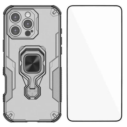 iPhone 16 Pro Max PU Leather Wallet Phone Case with Metal Kickstand, Card Holder, Cash Pocket, Wrist Strap, Shockproof TPU Protective Cover & Screen Protector