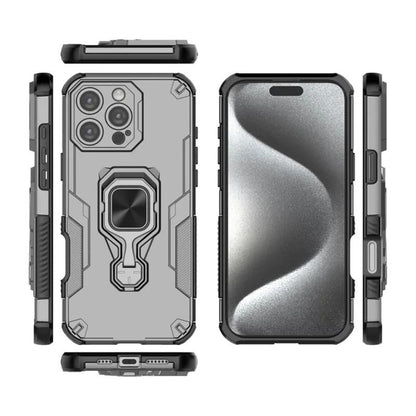 iPhone 16 Pro Max PU Leather Wallet Phone Case with Metal Kickstand, Card Holder, Cash Pocket, Wrist Strap, Shockproof TPU Protective Cover & Screen Protector