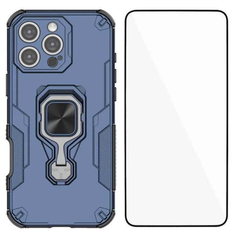 iPhone 16 Pro Max PU Leather Wallet Phone Case with Metal Kickstand, Card Holder, Cash Pocket, Wrist Strap, Shockproof TPU Protective Cover & Screen Protector