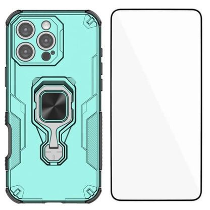iPhone 16 Pro Max PU Leather Wallet Phone Case with Metal Kickstand, Card Holder, Cash Pocket, Wrist Strap, Shockproof TPU Protective Cover & Screen Protector