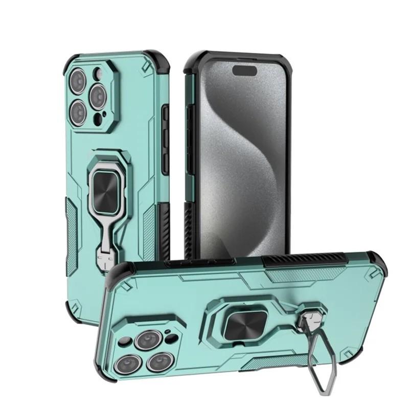 iPhone 16 Pro Max PU Leather Wallet Phone Case with Metal Kickstand, Card Holder, Cash Pocket, Wrist Strap, Shockproof TPU Protective Cover & Screen Protector