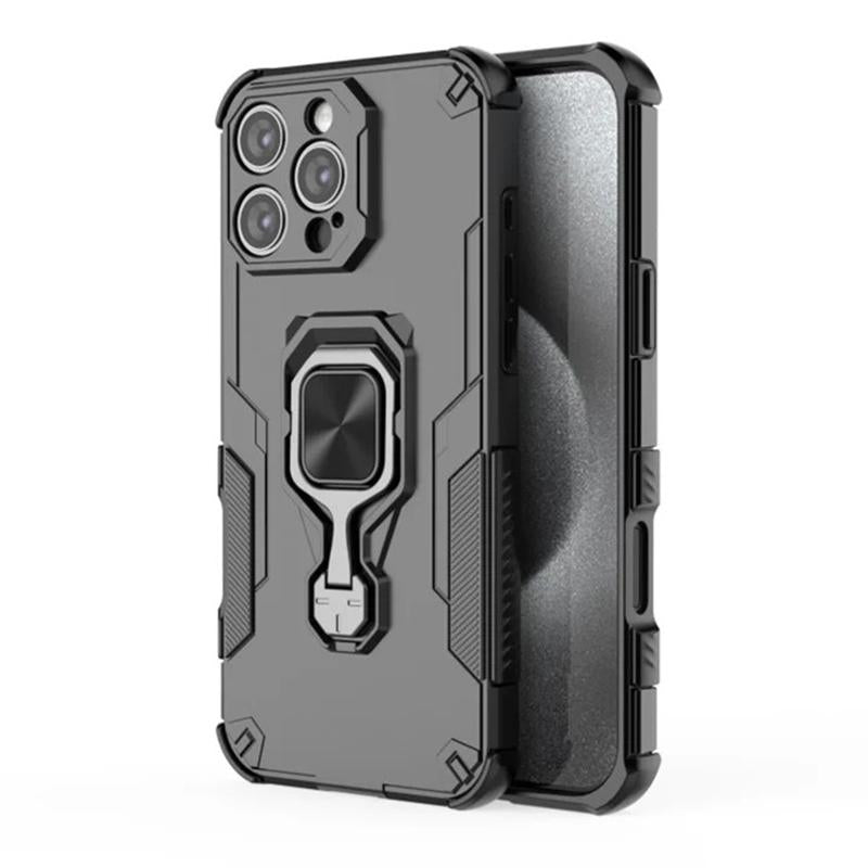 iPhone 16 Pro PU Leather Wallet Phone Case with Metal Kickstand, Card Holder, Cash Pocket, Wrist Strap, Shockproof TPU Protective Cover & Screen Protector