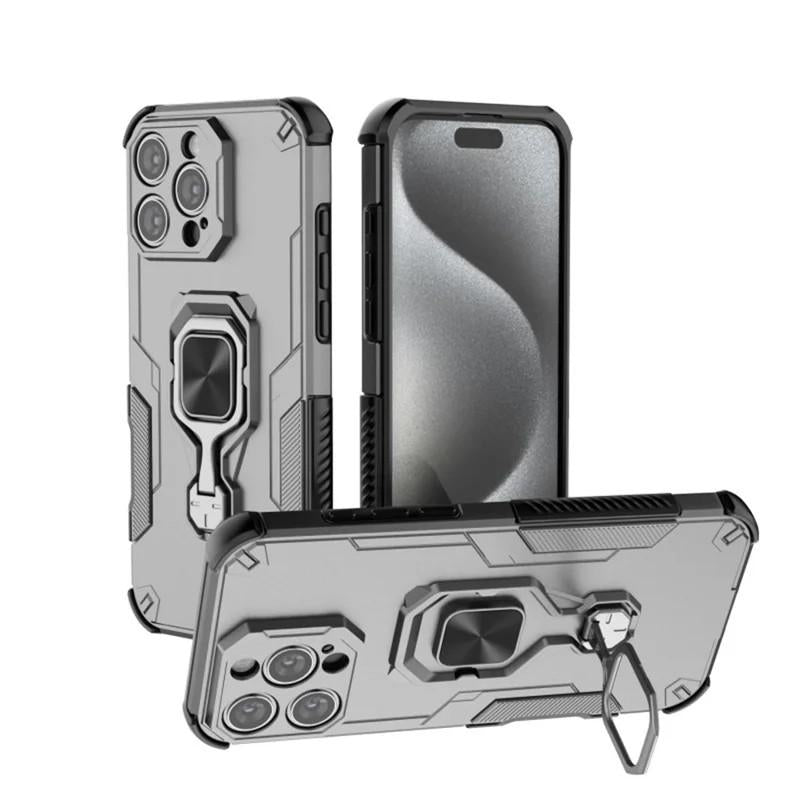 iPhone 16 Pro PU Leather Wallet Phone Case with Metal Kickstand, Card Holder, Cash Pocket, Wrist Strap, Shockproof TPU Protective Cover & Screen Protector