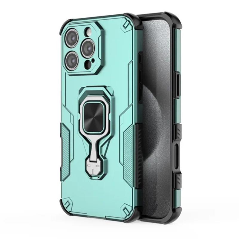 iPhone 16 Pro PU Leather Wallet Phone Case with Metal Kickstand, Card Holder, Cash Pocket, Wrist Strap, Shockproof TPU Protective Cover & Screen Protector