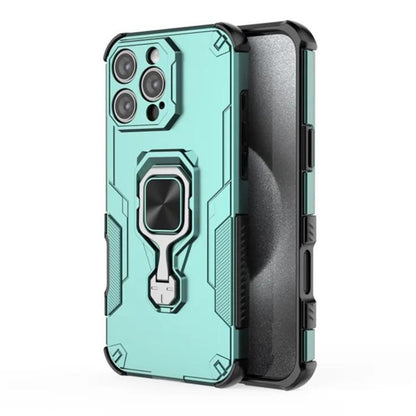 iPhone 16 Pro PU Leather Wallet Phone Case with Metal Kickstand, Card Holder, Cash Pocket, Wrist Strap, Shockproof TPU Protective Cover & Screen Protector