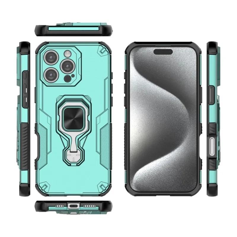 iPhone 16 Pro PU Leather Wallet Phone Case with Metal Kickstand, Card Holder, Cash Pocket, Wrist Strap, Shockproof TPU Protective Cover & Screen Protector