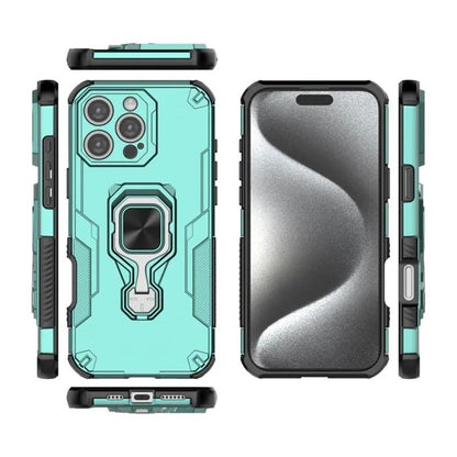 iPhone 16 Pro PU Leather Wallet Phone Case with Metal Kickstand, Card Holder, Cash Pocket, Wrist Strap, Shockproof TPU Protective Cover & Screen Protector