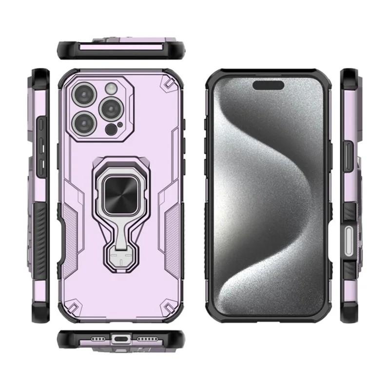 iPhone 16 Pro PU Leather Wallet Phone Case with Metal Kickstand, Card Holder, Cash Pocket, Wrist Strap, Shockproof TPU Protective Cover & Screen Protector