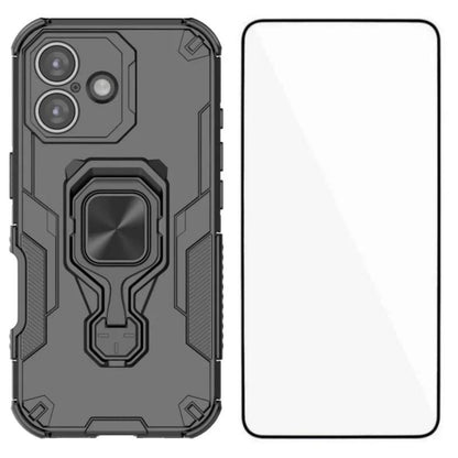 iPhone 16 PU Leather Wallet Phone Case with Metal Kickstand, Card Holder, Cash Pocket, Wrist Strap, Shockproof TPU Protective Cover & Screen Protector