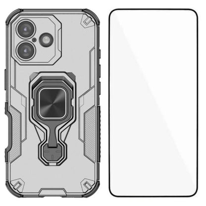 iPhone 16 PU Leather Wallet Phone Case with Metal Kickstand, Card Holder, Cash Pocket, Wrist Strap, Shockproof TPU Protective Cover & Screen Protector