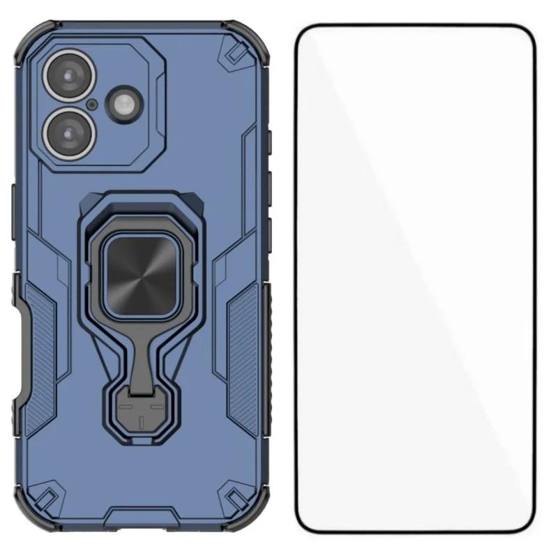 iPhone 16 PU Leather Wallet Phone Case with Metal Kickstand, Card Holder, Cash Pocket, Wrist Strap, Shockproof TPU Protective Cover & Screen Protector