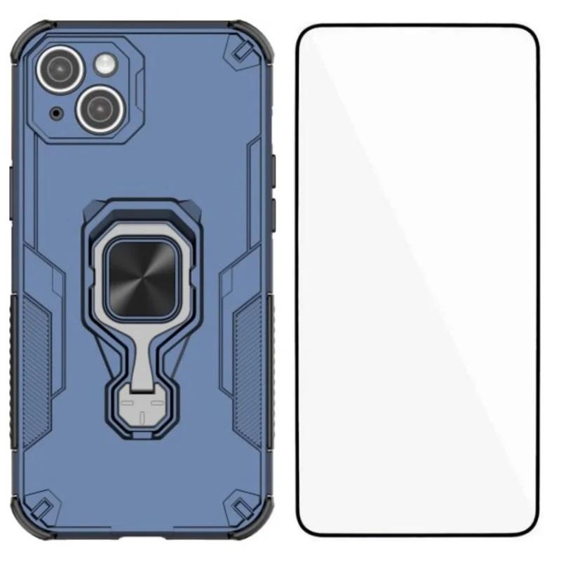 iPhone 15 PU Leather Wallet Phone Case with Metal Kickstand, Card Holder, Cash Pocket, Wrist Strap, Shockproof TPU Protective Cover & Screen Protector