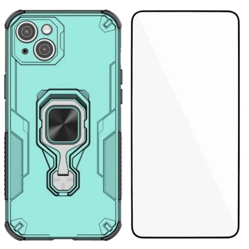 iPhone 15 PU Leather Wallet Phone Case with Metal Kickstand, Card Holder, Cash Pocket, Wrist Strap, Shockproof TPU Protective Cover & Screen Protector