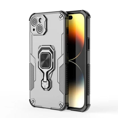 iPhone 14 PU Leather Wallet Phone Case with Metal Kickstand, Card Holder, Cash Pocket, Wrist Strap, Shockproof TPU Protective Cover & Screen Protector