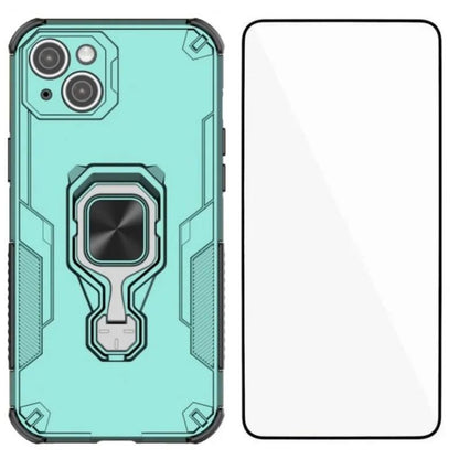 iPhone 14 PU Leather Wallet Phone Case with Metal Kickstand, Card Holder, Cash Pocket, Wrist Strap, Shockproof TPU Protective Cover & Screen Protector