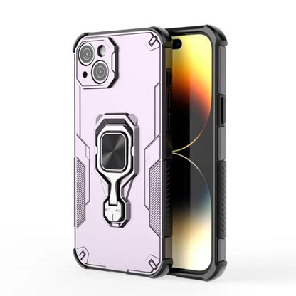 iPhone 14 PU Leather Wallet Phone Case with Metal Kickstand, Card Holder, Cash Pocket, Wrist Strap, Shockproof TPU Protective Cover & Screen Protector