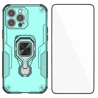 iPhone 14 Pro PU Leather Wallet Phone Case with Metal Kickstand, Card Holder, Cash Pocket, Wrist Strap, Shockproof TPU Protective Cover & Screen Protector