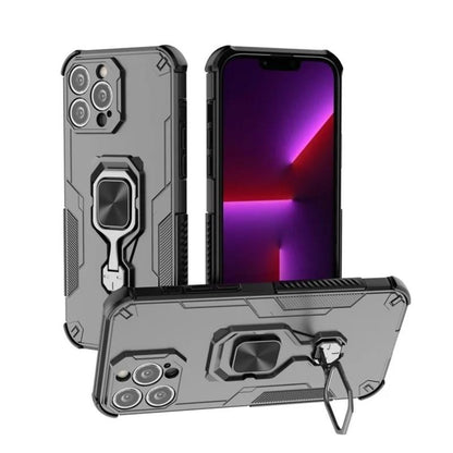 iPhone 13 Pro PU Leather Wallet Phone Case with Metal Kickstand, Card Holder, Cash Pocket, Wrist Strap, Shockproof TPU Protective Cover & Screen Protector