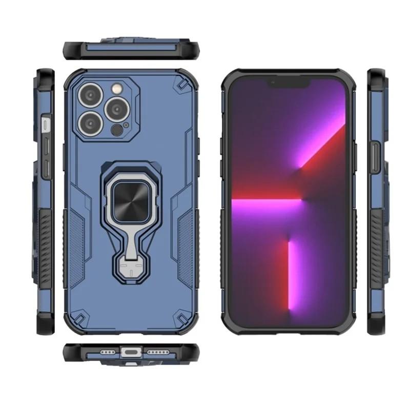 iPhone 13 Pro PU Leather Wallet Phone Case with Metal Kickstand, Card Holder, Cash Pocket, Wrist Strap, Shockproof TPU Protective Cover & Screen Protector