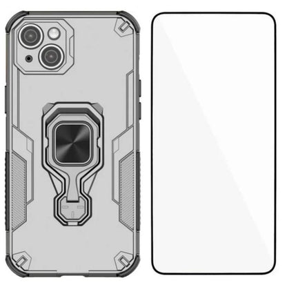 iPhone 13 PU Leather Wallet Phone Case with Metal Kickstand, Card Holder, Cash Pocket, Wrist Strap, Shockproof TPU Protective Cover & Screen Protector