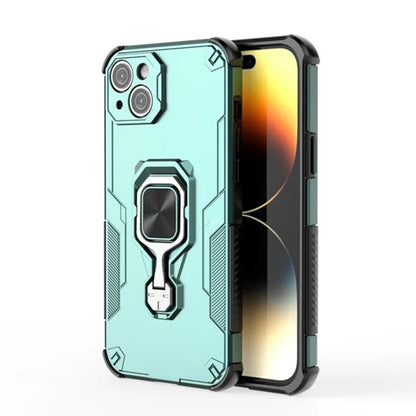 iPhone 13 PU Leather Wallet Phone Case with Metal Kickstand, Card Holder, Cash Pocket, Wrist Strap, Shockproof TPU Protective Cover & Screen Protector