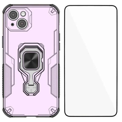 iPhone 13 PU Leather Wallet Phone Case with Metal Kickstand, Card Holder, Cash Pocket, Wrist Strap, Shockproof TPU Protective Cover & Screen Protector