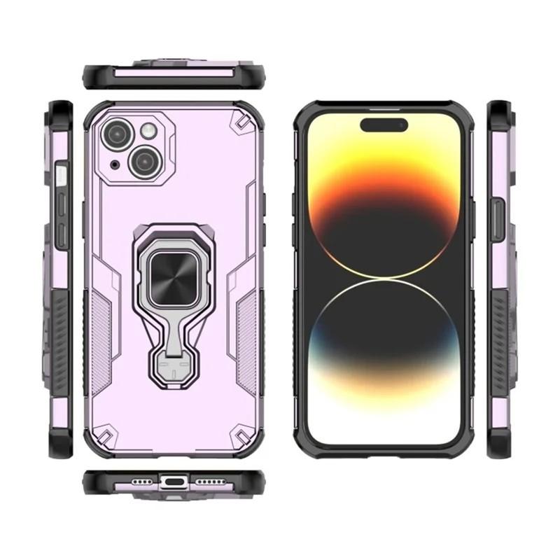 iPhone 13 PU Leather Wallet Phone Case with Metal Kickstand, Card Holder, Cash Pocket, Wrist Strap, Shockproof TPU Protective Cover & Screen Protector