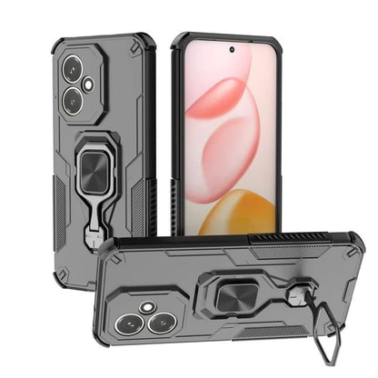 Honor 400 (156.5mm) PU Leather Wallet Phone Case with Metal Kickstand, Card Holder, Cash Pocket, Wrist Strap, Shockproof TPU Protective Cover & Screen Protector