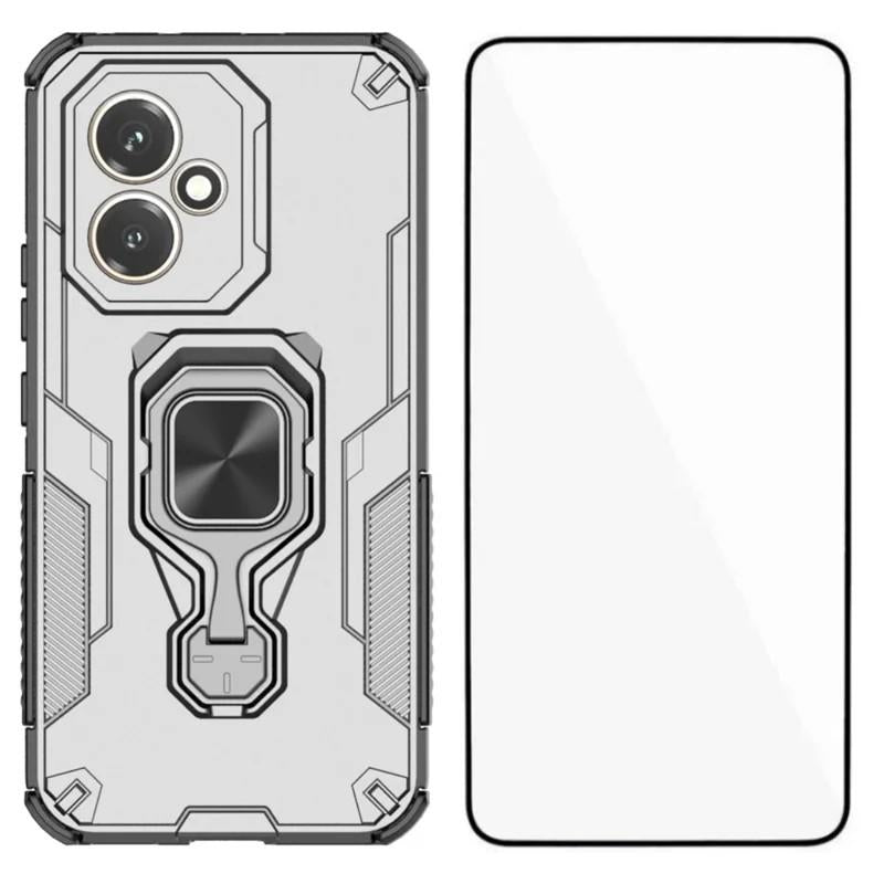 Honor 400 (156.5mm) PU Leather Wallet Phone Case with Metal Kickstand, Card Holder, Cash Pocket, Wrist Strap, Shockproof TPU Protective Cover & Screen Protector