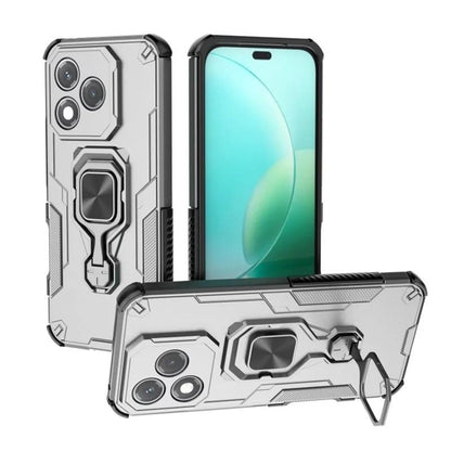 Honor 400 Lite PU Leather Wallet Phone Case with Metal Kickstand, Card Holder, Cash Pocket, Wrist Strap, Shockproof TPU Protective Cover & Screen Protector
