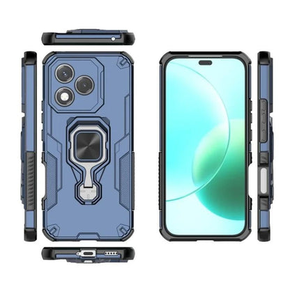 Honor 400 Lite PU Leather Wallet Phone Case with Metal Kickstand, Card Holder, Cash Pocket, Wrist Strap, Shockproof TPU Protective Cover & Screen Protector
