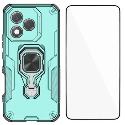 Honor 400 Lite PU Leather Wallet Phone Case with Metal Kickstand, Card Holder, Cash Pocket, Wrist Strap, Shockproof TPU Protective Cover & Screen Protector