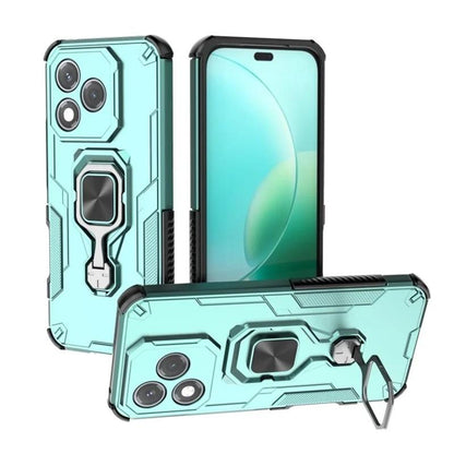 Honor 400 Lite PU Leather Wallet Phone Case with Metal Kickstand, Card Holder, Cash Pocket, Wrist Strap, Shockproof TPU Protective Cover & Screen Protector