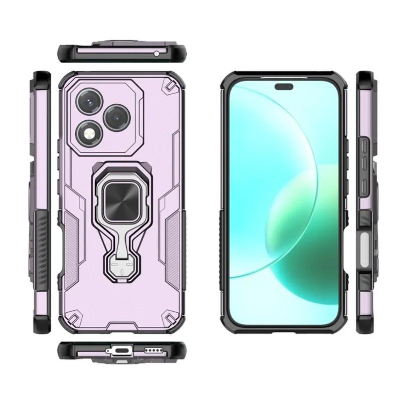 Honor 400 Lite PU Leather Wallet Phone Case with Metal Kickstand, Card Holder, Cash Pocket, Wrist Strap, Shockproof TPU Protective Cover & Screen Protector