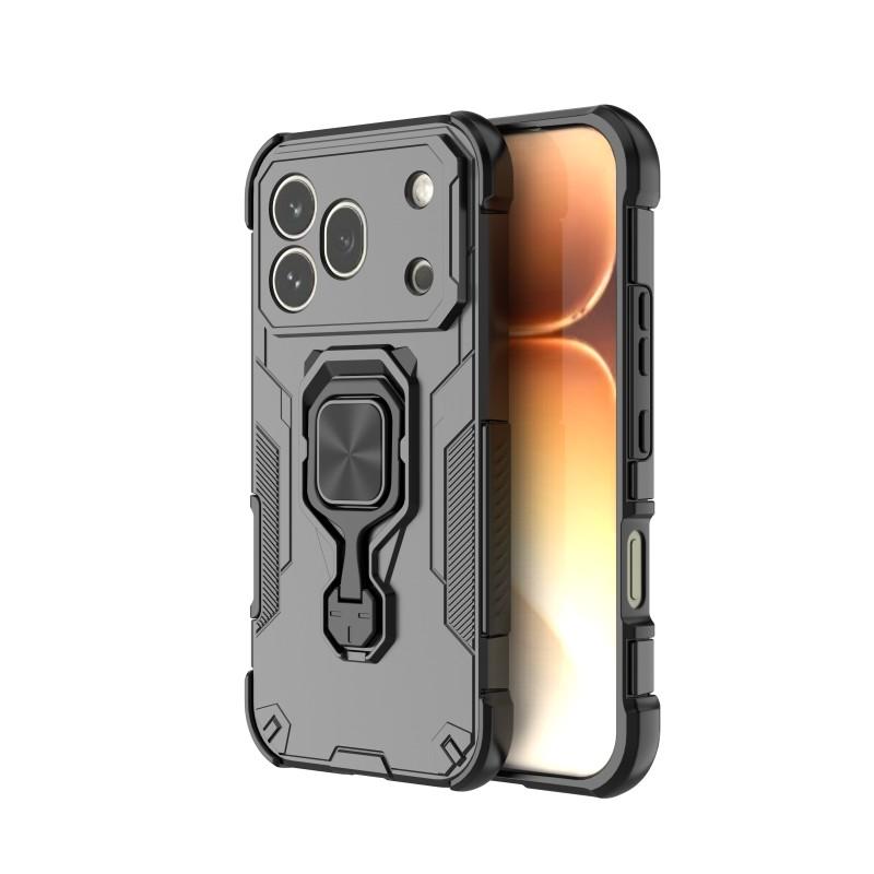 Honor 600 Pro PU Leather Wallet Phone Case with Metal Kickstand, Card Holder, Cash Pocket, Wrist Strap, Shockproof TPU Protective Cover & Screen Protector