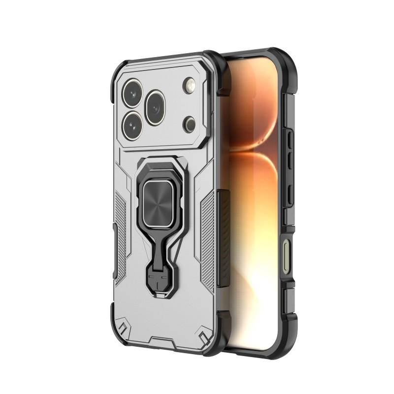 Honor 600 Pro PU Leather Wallet Phone Case with Metal Kickstand, Card Holder, Cash Pocket, Wrist Strap, Shockproof TPU Protective Cover & Screen Protector