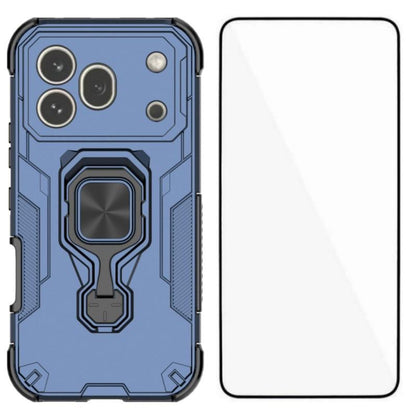 Honor 600 Pro PU Leather Wallet Phone Case with Metal Kickstand, Card Holder, Cash Pocket, Wrist Strap, Shockproof TPU Protective Cover & Screen Protector