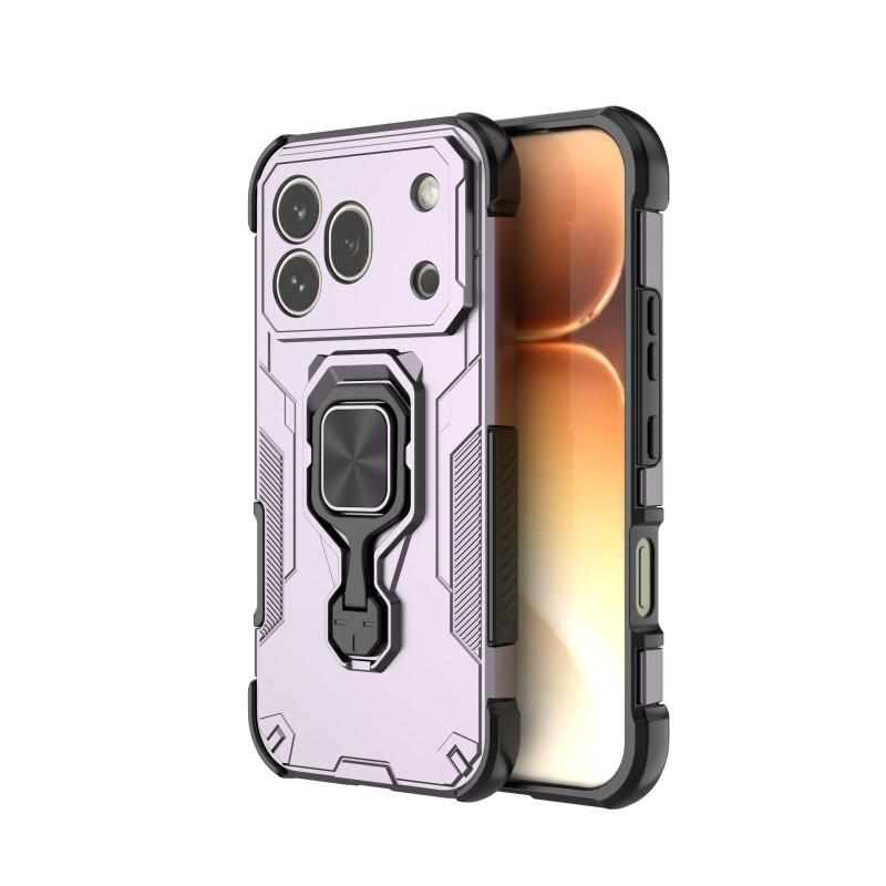 Honor 600 Pro PU Leather Wallet Phone Case with Metal Kickstand, Card Holder, Cash Pocket, Wrist Strap, Shockproof TPU Protective Cover & Screen Protector