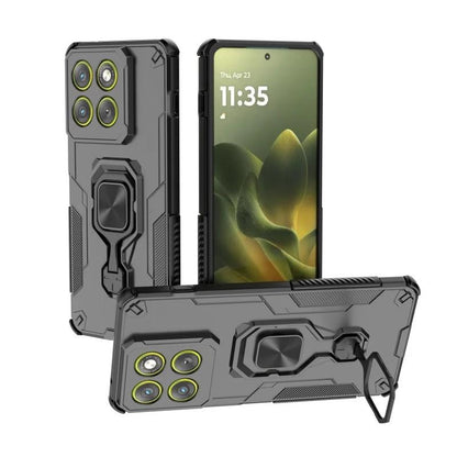 Motorola Edge 70 5G PU Leather Wallet Phone Case with Metal Kickstand, Card Holder, Cash Pocket, Wrist Strap, Shockproof TPU Protective Cover & Screen Protector