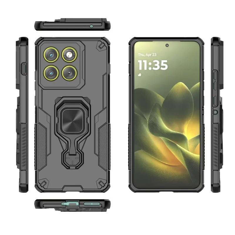 Motorola Edge 70 5G PU Leather Wallet Phone Case with Metal Kickstand, Card Holder, Cash Pocket, Wrist Strap, Shockproof TPU Protective Cover & Screen Protector