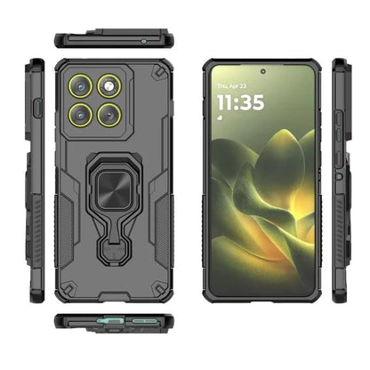 Motorola Edge 70 5G PU Leather Wallet Phone Case with Metal Kickstand, Card Holder, Cash Pocket, Wrist Strap, Shockproof TPU Protective Cover & Screen Protector