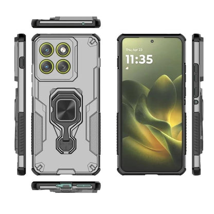 Motorola Edge 70 5G PU Leather Wallet Phone Case with Metal Kickstand, Card Holder, Cash Pocket, Wrist Strap, Shockproof TPU Protective Cover & Screen Protector
