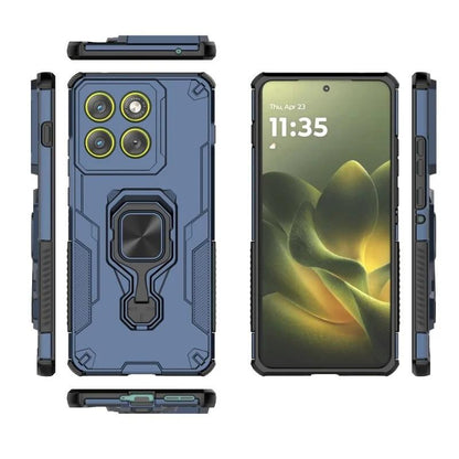 Motorola Edge 70 5G PU Leather Wallet Phone Case with Metal Kickstand, Card Holder, Cash Pocket, Wrist Strap, Shockproof TPU Protective Cover & Screen Protector