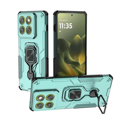 Motorola Edge 70 5G PU Leather Wallet Phone Case with Metal Kickstand, Card Holder, Cash Pocket, Wrist Strap, Shockproof TPU Protective Cover & Screen Protector