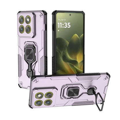 Motorola Edge 70 5G PU Leather Wallet Phone Case with Metal Kickstand, Card Holder, Cash Pocket, Wrist Strap, Shockproof TPU Protective Cover & Screen Protector