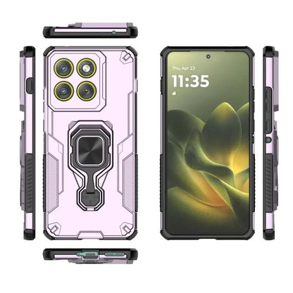 Motorola Edge 70 5G PU Leather Wallet Phone Case with Metal Kickstand, Card Holder, Cash Pocket, Wrist Strap, Shockproof TPU Protective Cover & Screen Protector
