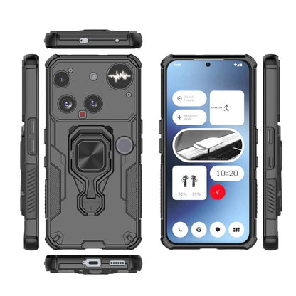 Nothing Phone 3 PU Leather Wallet Phone Case with Metal Kickstand, Card Holder, Cash Pocket, Wrist Strap, Shockproof TPU Protective Cover & Screen Protector
